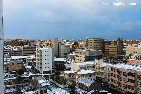 The view of Kanazawa from our hotel room.
