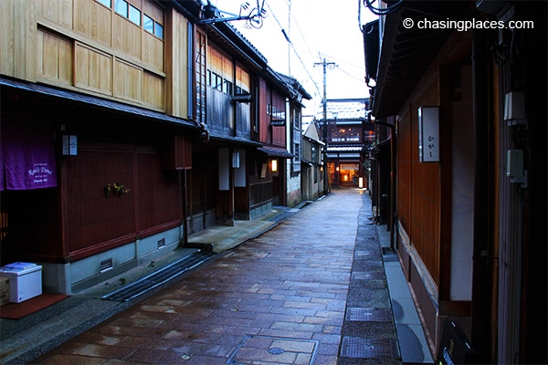 A narrow street-in Kanazawa's Geisha District