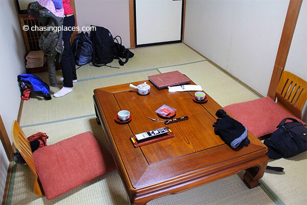 Our ryokan room had a nice low hardwood-table for the freshly made tea