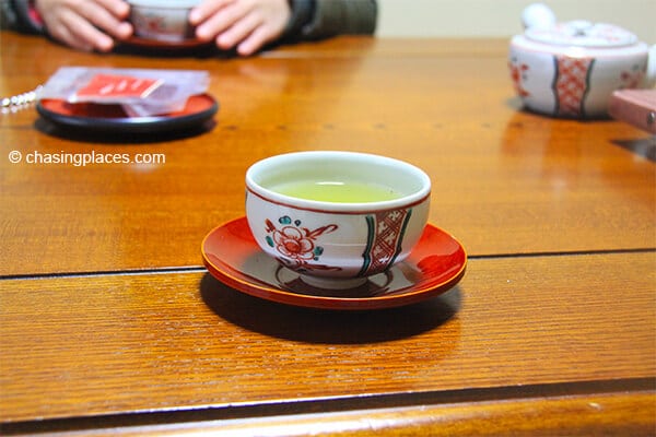 Our freshly served ryokan tea