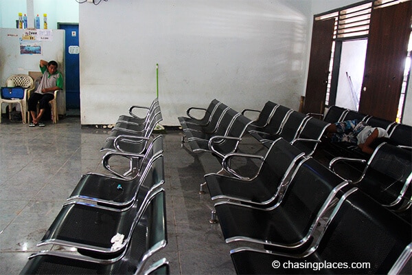 The interior of bangsals ticket office dreary and dirty
