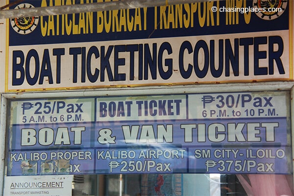 It's easy to find the ticket office on boracay near the pier