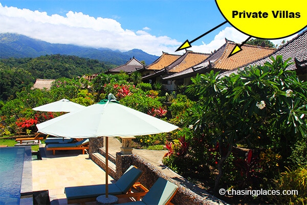 The private villas at Rinjani Lodge are perfectly perched along the foothills of Mount Rinjani
