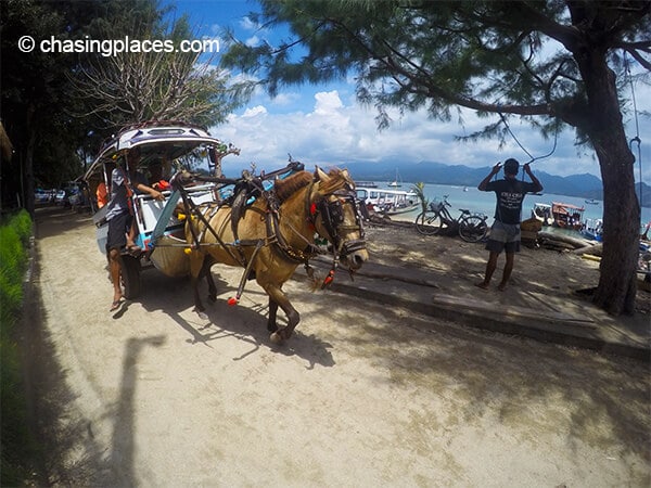 Like Gili Trawangan, there are horse-driven carts on Gili Air