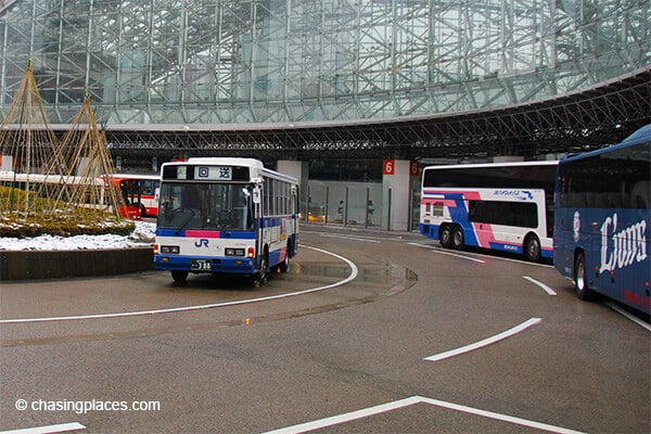 We stayed right near Kanazawa station to access the local buses