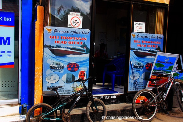 Gili T's fast boat office iis located across the road from the public ticket office