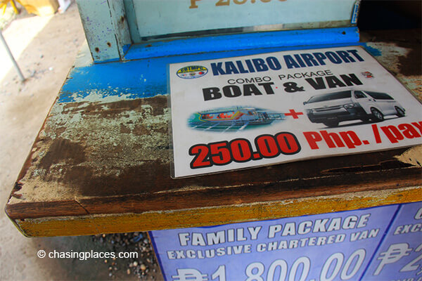 Expect to see different packages available to get from boracay to Kalibo Airport