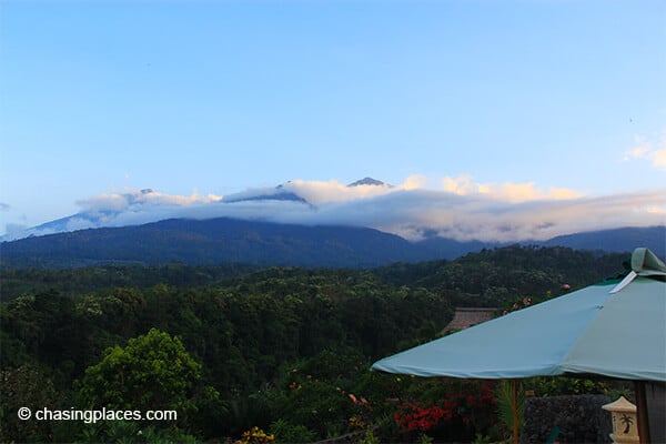 Sunset and clouds creeping in around Mount Rinjani