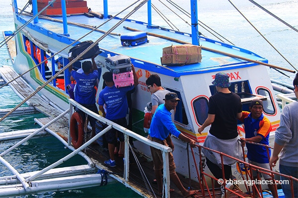 When you leave Boracay for kalibo the boat attendants will help you with your luggage