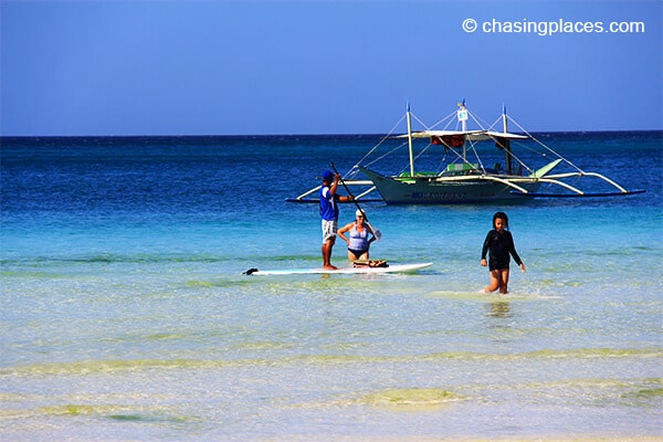 Stand-up paddling is quickly becoming popular 