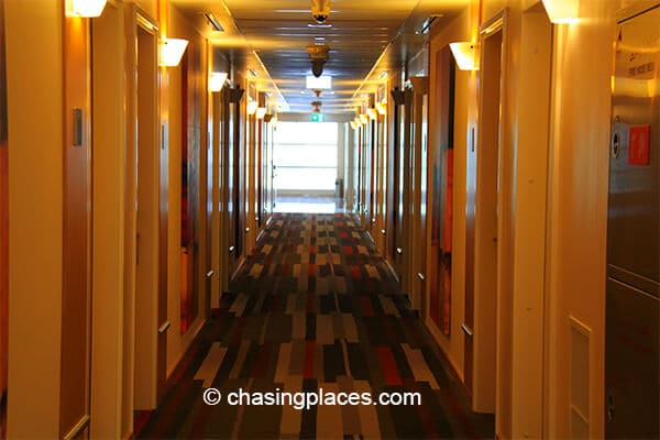 The hallway of the hotel - looks modern and fresh.